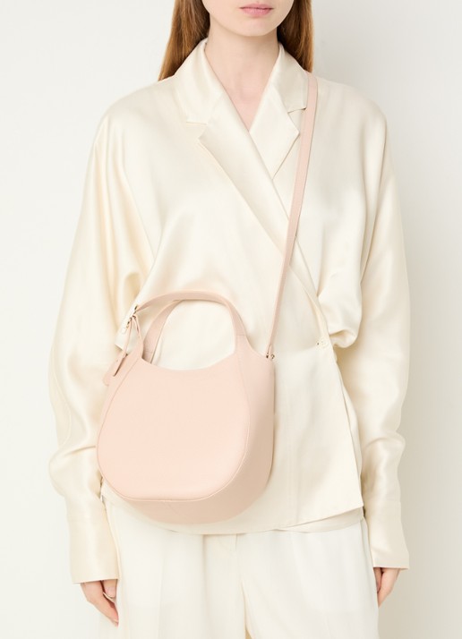 Longchamp Le Foulonné handtas S van leer met afneembare schouderriem - voorkant 6 creme