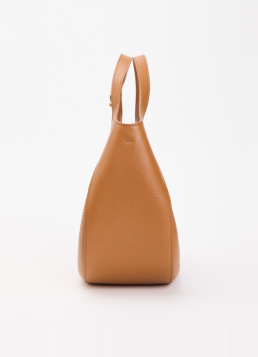 Longchamp Le Foulonné handtas S van leer met afneembare schouderriem - detail 4 camel