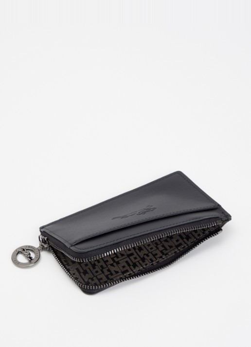 Longchamp Le Foulonné pasjeshouder van leer - voorkant 3 zwart