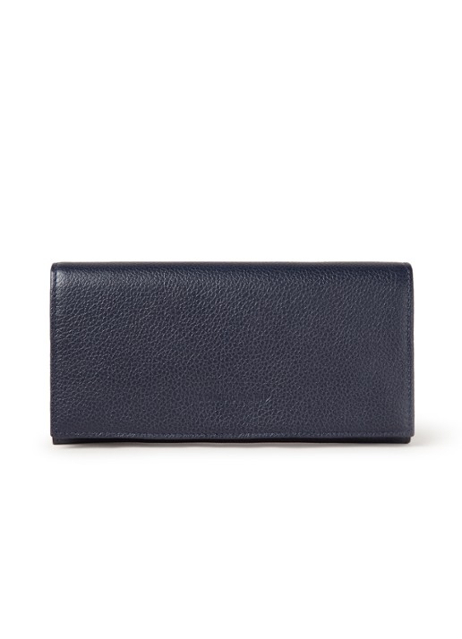 Longchamp Le Foulonné portemonnee van leer - voorkant 2 middenblauw