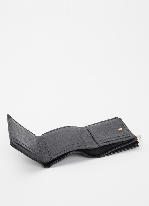 Longchamp Le Foulonné portemonnee van leer - voorkant 3 zwart