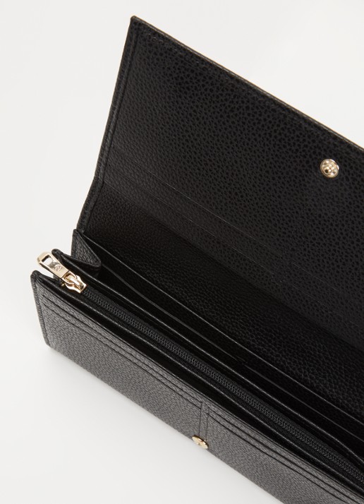 Longchamp Le Foulonné portemonnee van leer - voorkant 3 zwart