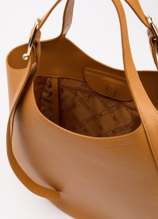 Longchamp Le Foulonné shopper XL van leer - detail 4 roestbruin