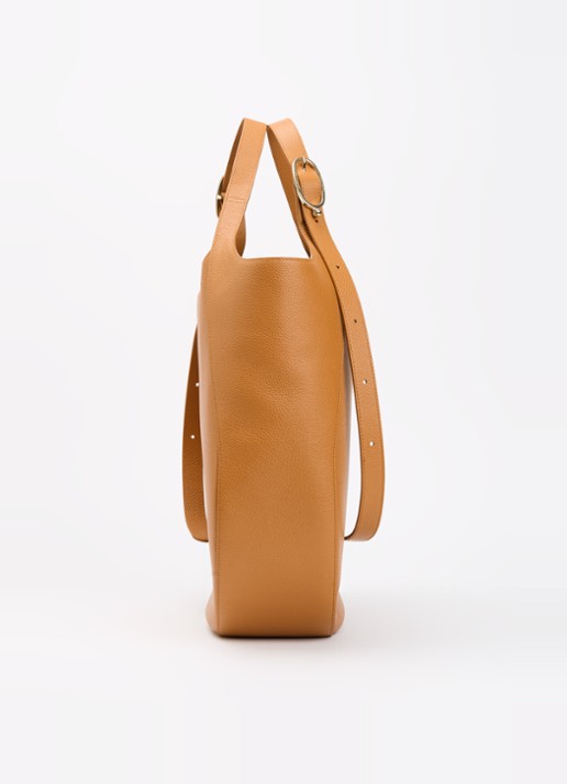 Longchamp Le Foulonné shopper XL van leer - detail 5 roestbruin