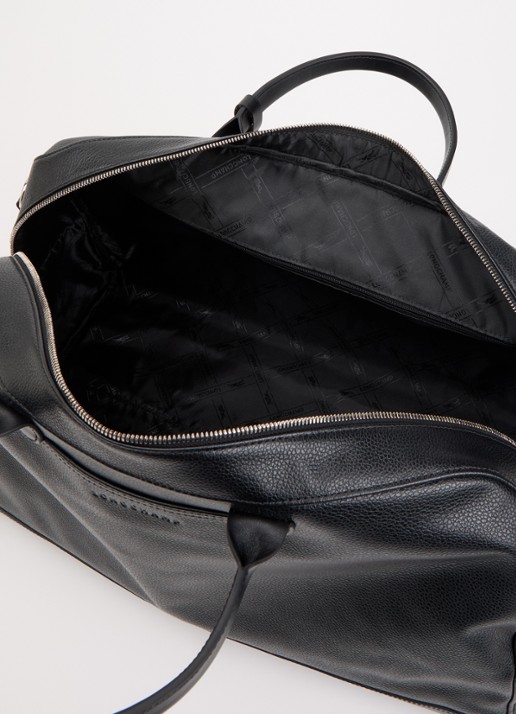 Longchamp Le Foulonné weekendtas L van leer - detail 5 zwart