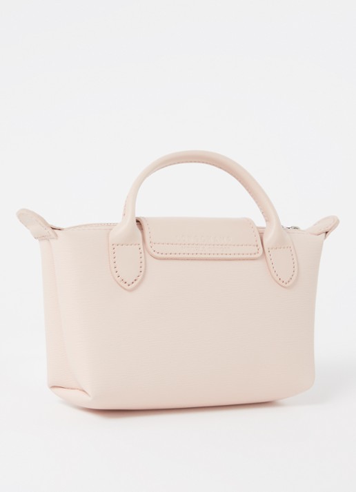 Longchamp Le Pliage City mini handtas met leren details - achterkant oudroze