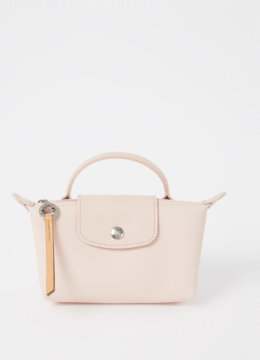Longchamp Le Pliage City mini handtas met leren details - voorkant 4 oudroze