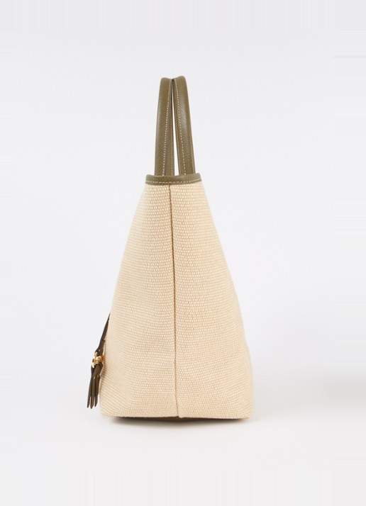 Longchamp Le Pliage Collection handtas L van canvas met leren details - detail 5 beige