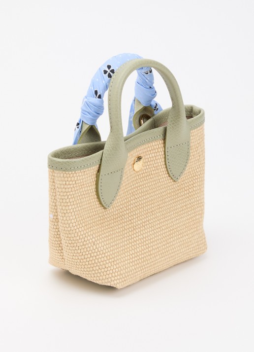 Longchamp Le Pliage Collection handtas XS met leren details en afneembare schouderriem - achterkant groen