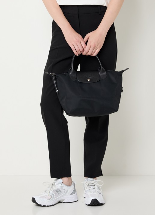 Longchamp Le Pliage Energy handtas S met leren details - voorkant 3 zwart