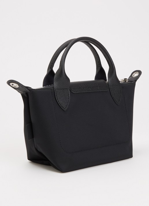 Longchamp Le Pliage Energy handtas XS met leren details - achterkant zwart