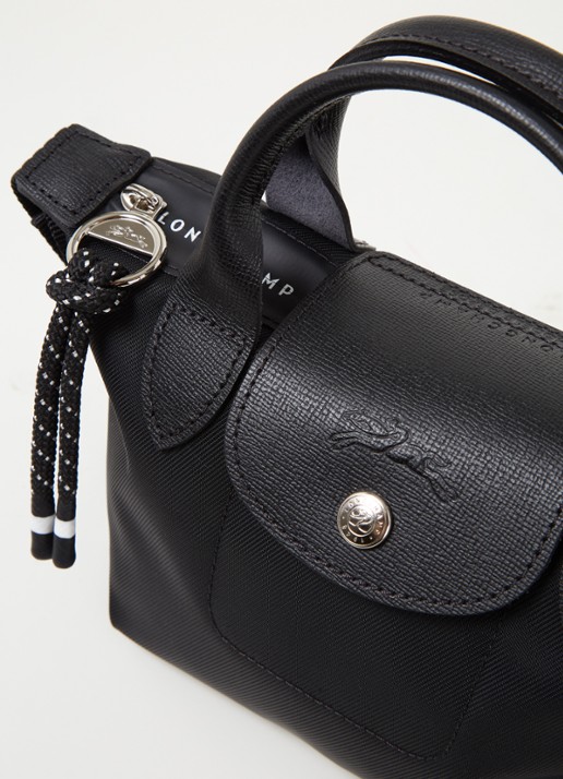 Longchamp Le Pliage Energy handtas XS met leren details - detail 4 zwart