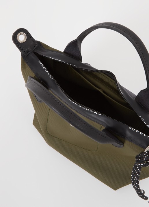 Longchamp Le Pliage Energy handtas XS met leren details - detail 2 bronsgroen
