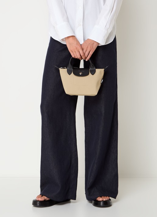 Longchamp Le Pliage Energy handtas XS met leren details - voorkant 3 beige