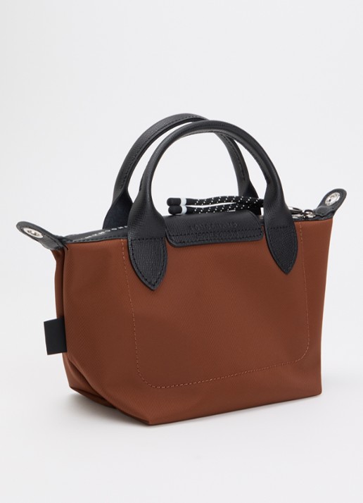 Longchamp Le Pliage Energy handtas XS met leren details - achterkant bruin