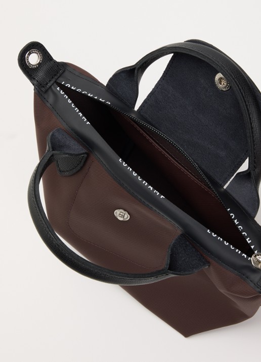 Longchamp Le Pliage Energy handtas XS met leren details - detail 3 donkerbruin