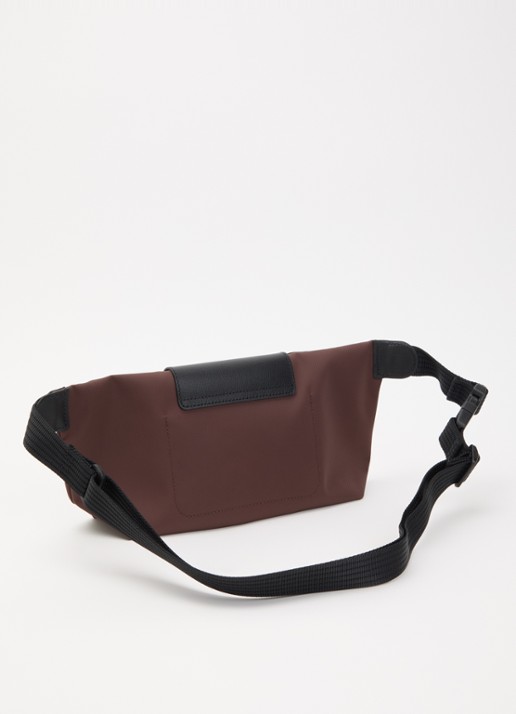 Longchamp Le Pliage Energy heuptas M van canvas met leren details - achterkant 2 donkerbruin