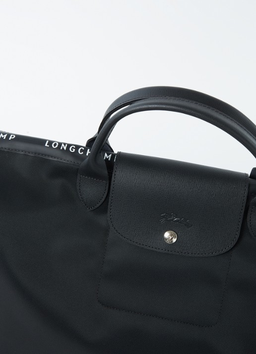 Longchamp Le Pliage Energy reistas L met leren details - detail 7 zwart