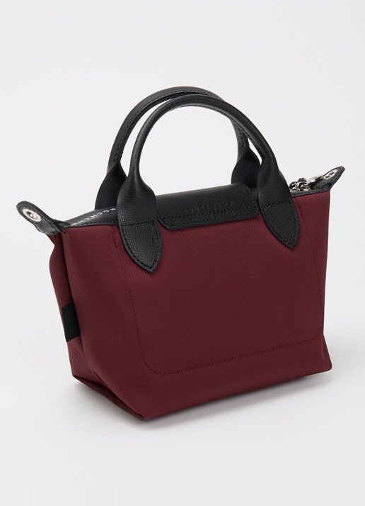 Longchamp Le Pliage Energy XS handtas met leren details - achterkant bordeauxrood