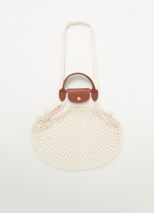 Longchamp Le Pliage Filet handtas met leren details