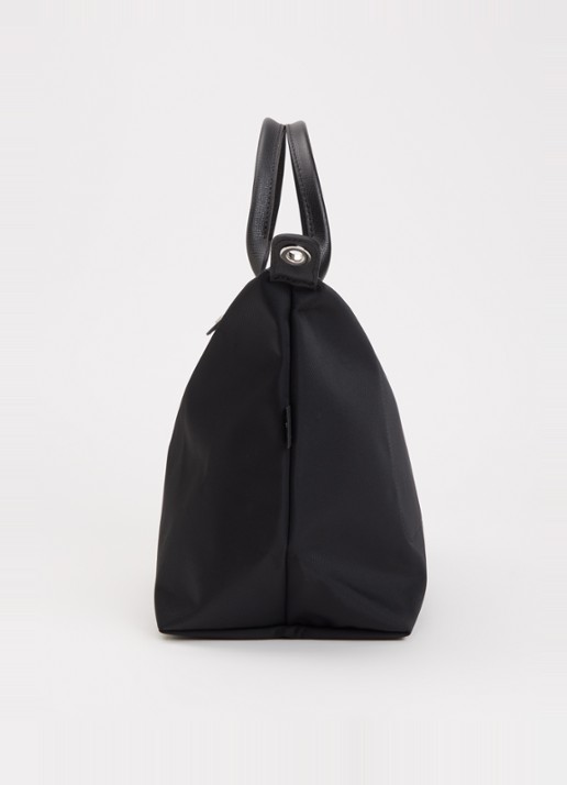 Longchamp Le Pliage Green handtas M met leren details - detail 6 zwart