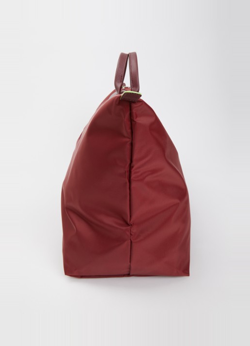 Longchamp Le Pliage Green reistas XL met leren details - detail 2 bordeauxrood