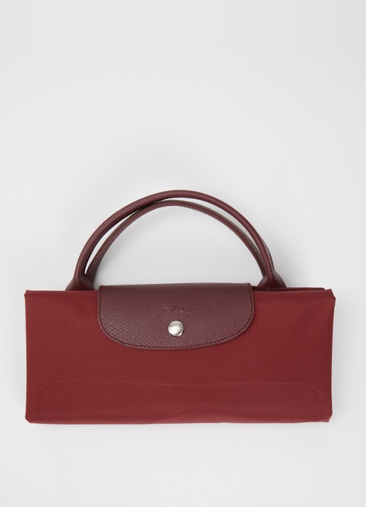 Longchamp Le Pliage Green reistas XL met leren details - detail 3 bordeauxrood