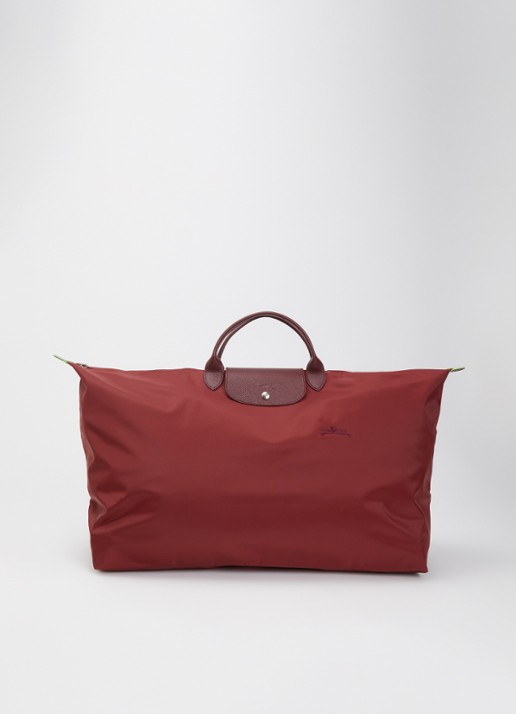 Longchamp Le Pliage Green reistas XL met leren details - voorkant 6 bordeauxrood