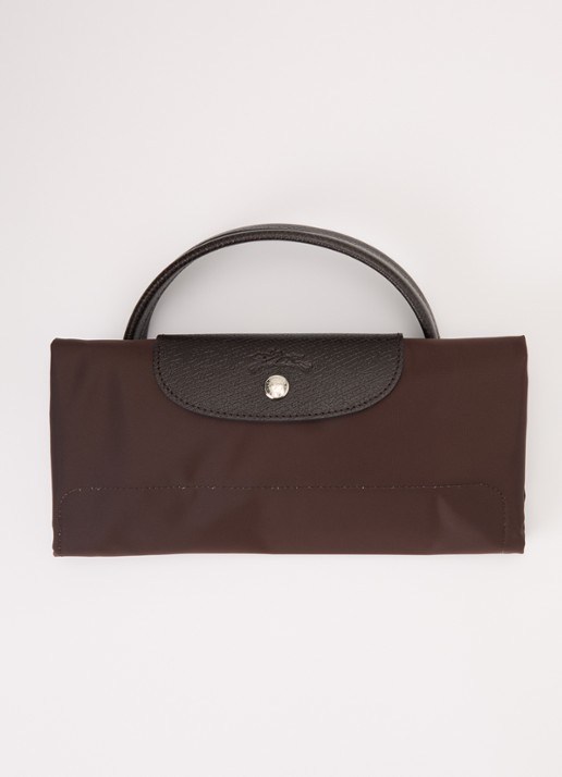 Longchamp Le Pliage Green reistas XL met leren details - detail 6 donkerbruin