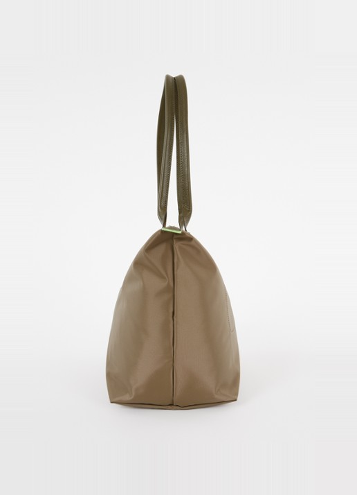 Longchamp Le Pliage Green schoudertas L met leren details - detail 4 lichtbruin