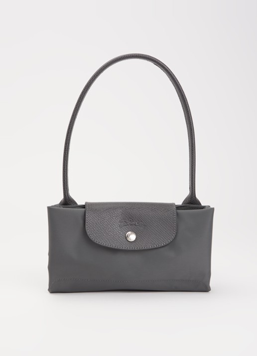 Longchamp Le Pliage Green schoudertas M met leren details - detail 5 donkergrijs