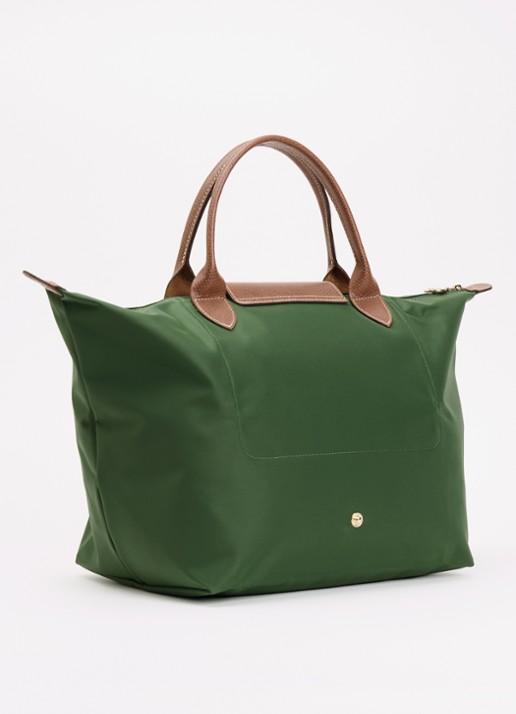 Longchamp Le Pliage handtas M met leren details - achterkant groen