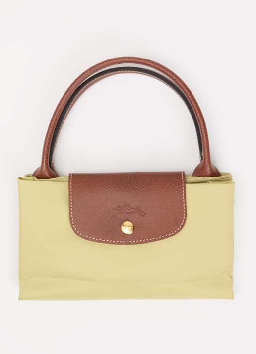 Longchamp Le Pliage handtas M met leren details - detail 3 mosgroen