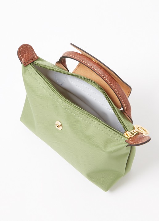Longchamp Le Pliage handtas met leren details - detail 3 groen