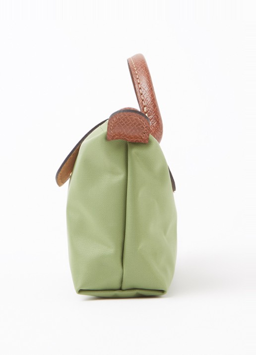 Longchamp Le Pliage handtas met leren details - detail 4 groen