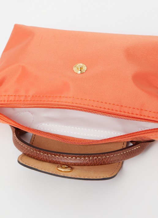Longchamp Le Pliage handtas met leren details - detail 4 orange