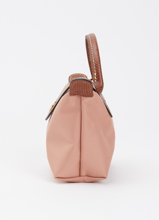Longchamp Le Pliage handtas met leren details - detail 2 oudroze
