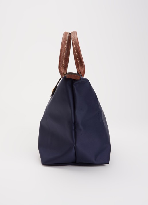 Longchamp Le Pliage handtas S met leren details - detail 5 donkerblauw