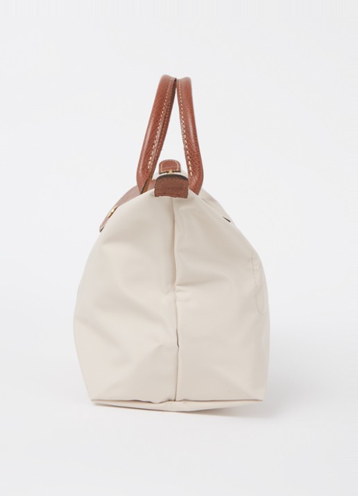 Longchamp Le Pliage handtas S met leren details - detail 2 creme