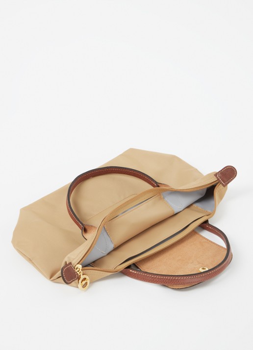 Longchamp Le Pliage handtas S met leren details - detail 4 camel