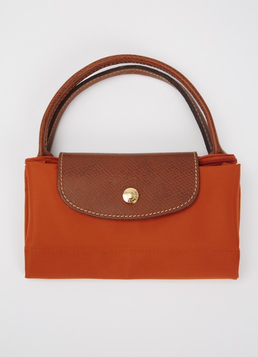 Longchamp Le Pliage handtas S met leren details - detail 4 antraciet