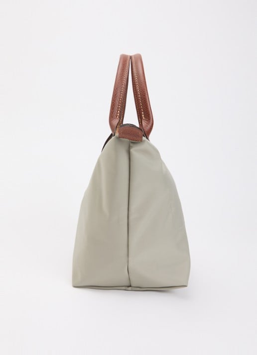 Longchamp Le Pliage handtas S met leren details - detail 2 donkergrijs