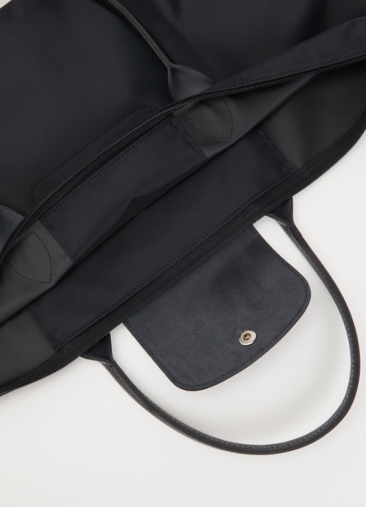Longchamp Le Pliage One handtas L met leren details - detail 3 zwart