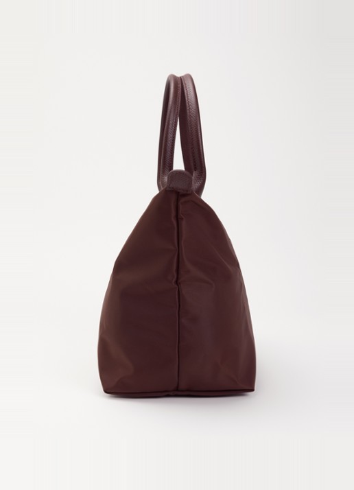 Longchamp Le Pliage One handtas L met leren details - detail 5 aubergine
