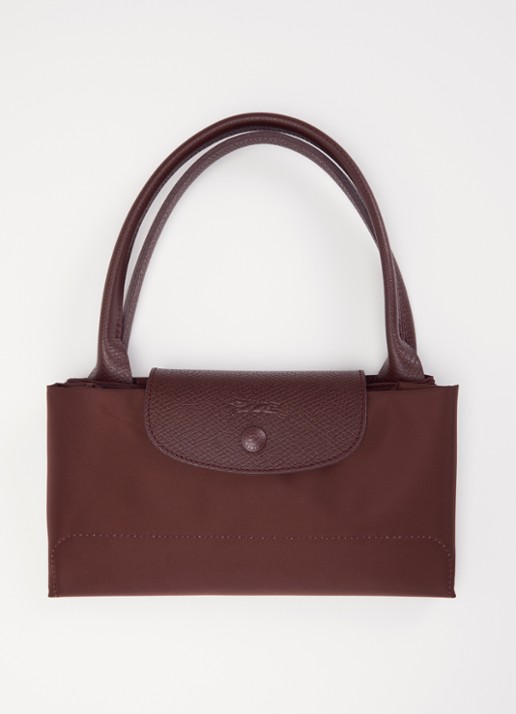 Longchamp Le Pliage One handtas L met leren details - detail 6 aubergine