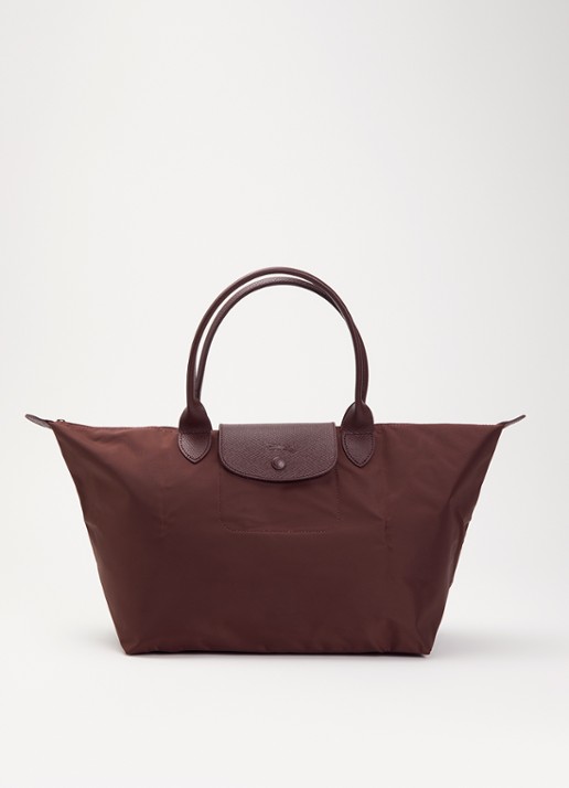 Longchamp Le Pliage One handtas L met leren details - voorkant aubergine