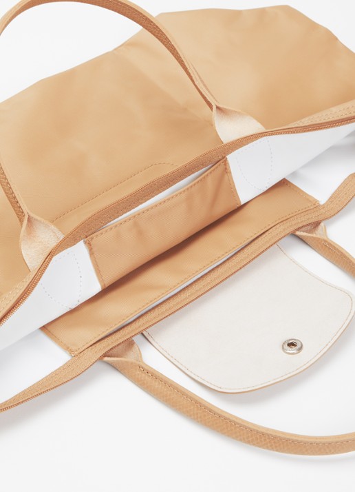 Longchamp Le Pliage One handtas L met leren details - detail 4 beige