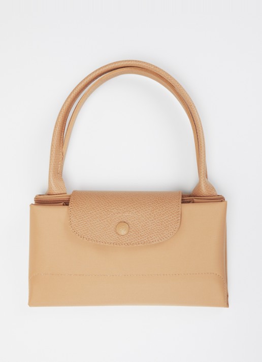 Longchamp Le Pliage One handtas L met leren details - detail 6 beige