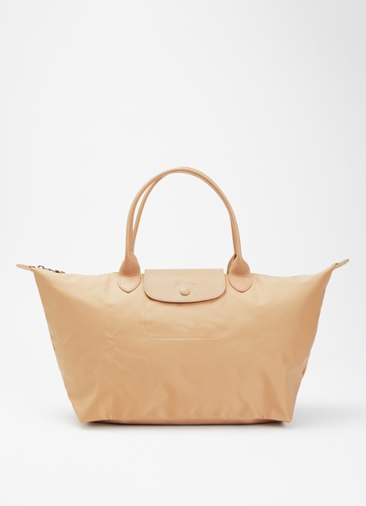 Longchamp Le Pliage One handtas L met leren details - voorkant 2 beige