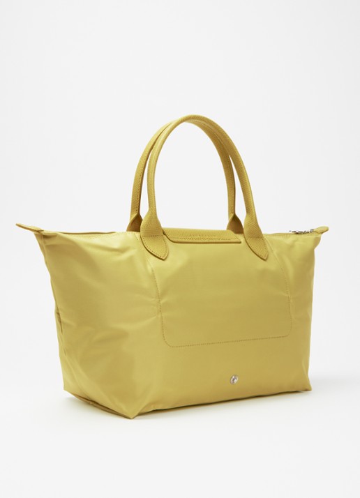 Longchamp Le Pliage One handtas L met leren details - achterkant 3 lindegroen